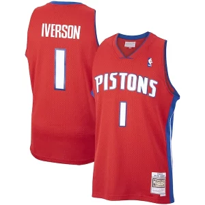 Allen Iverson Detroit Pistons 2008/09 Admirable Hardwood Classics Swingman Jersey Red - Maillot de collection - Un bijou pour les amateurs