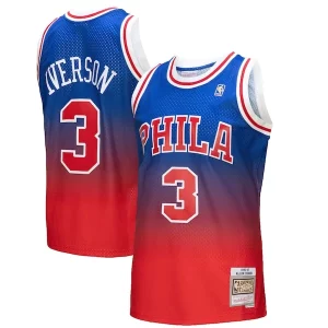 Allen Iverson Philadelphia 76ers Sophistiqué 1996/97 Hardwood Classics Fadeaway Swingman Player Jersey Red/Royal - Maillot de marque reconnue - Faites confiance à la qualité