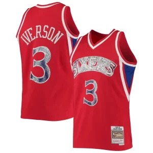 Allen Iverson Philadelphia 76ers 1996/97 Classique Hardwood Classics NBA 75th Anniversary Diamond Swingman Jersey Red - Confort et style combinés - Pour un look exceptionnel