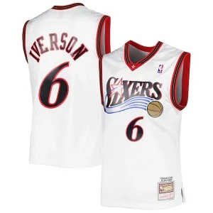 Allen Iverson Philadelphia 76ers Tendance 2001/02 Hardwood Classics Swingman Jersey White/Red - Confort et style combinés - Pour un look exceptionnel