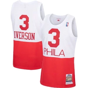 Allen Iverson Philadelphia 76ers 2003/04 Hardwood Classics Notable Authentic Jersey White/Black/Red - Design innovant - Écarte-vous du commun des mortels