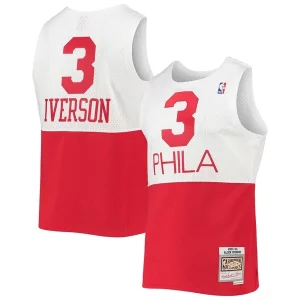 Allen Iverson Philadelphia 76ers Prime 2003/2004 Hardwood Classics Swingman Jersey White/Red - Style contemporain - Restez à la mode avec ce maillot