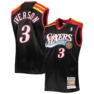 Allen Iverson Philadelphia 76ers Magnifique 2006 Hardwood Classics Authentic Jersey Black/Red/White - Idéal pour les soirées de sport - Montrez votre style