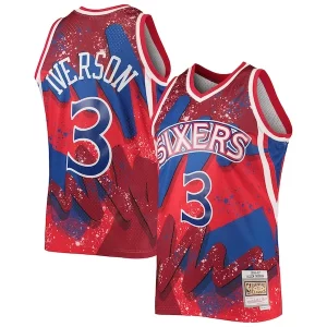 Allen Iverson Philadelphia 76ers Hardwood Classics 1996/97 Hyper Hoops Swingman Jersey Red Collectible - Vêtement de fan emblématique - Montrez votre amour pour l'équipe