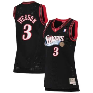 Allen Iverson Philadelphia 76ers Women's Captivant 2000/01 Hardwood Classics Swingman Jersey Black - Maillot authentique - Reproduit avec soin