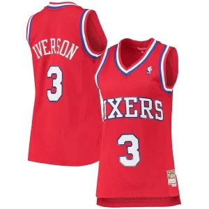 Allen Iverson Philadelphia 76ers Refiné Women's 2002/03 Hardwood Classics Swingman Jersey Red - Fait à la main - Un produit unique et de qualité