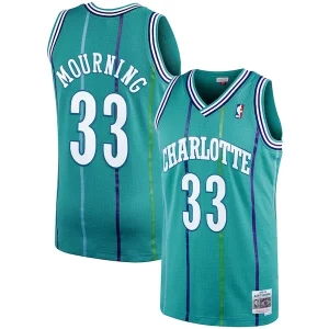 Alonzo Mourning Charlotte Hornets 1992/93 Hardwood Classics Swingman Jersey Premium Teal - Stock limité - Commandez vite votre maillot exclusif