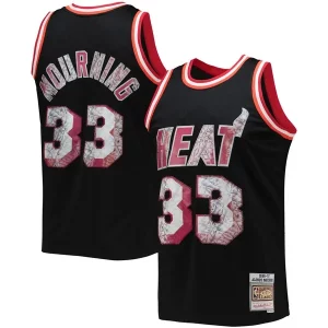 Alonzo Mourning Miami Heat 1996/97 Hardwood Classics NBA 75th Anniversary Tendance Diamond Swingman Jersey Black - Maillot de qualité supérieure - Durable et résistant