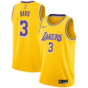 Anthony Davis Los Angeles Lakers Nike 2019/20 Swingman Jersey Gold Superbe Icon Edition - Édition commemorative - Souvenez-vous des moments inoubliables