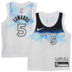 Anthony Edwards Minnesota Timberwolves Nike Toddler 2024/25 Swingman Player Jersey City Collectible Edition White - Vêtement de fan emblématique - Montrez votre amour pour l'équipe