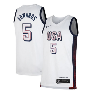 Anthony Edwards Unisex Nike Men's USA Basketball 2024 Swingman Player Jersey White Notable - Dernières unités - Ne manquez pas cette opportunité