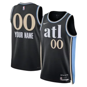 Atlanta Hawks Nike Unisex 2023/24 Custom Swingman Jersey Black City Exquisite Edition - Vêtement de fan emblématique - Montrez votre amour pour l'équipe