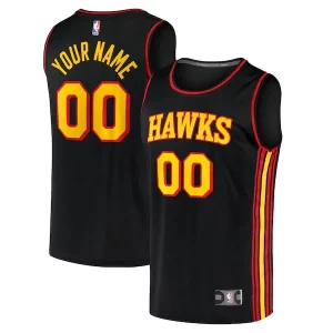 Atlanta Hawks Youth Custom Fast Break Haut de gamme Replica Jersey Black Statement Edition - Offre spéciale - Achetez maintenant et économisez