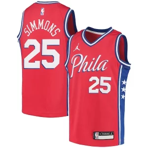 Ben Simmons Philadelphia 76ers Jordan Brand Youth 2020/21 Swingman Player Jersey Statement Premium Edition Red - Fait à la main - Un produit unique et de qualité