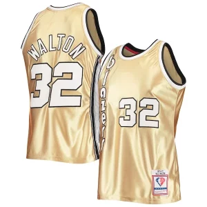 Bill Walton Portland Trail Blazers 75th Anniversary 1976/77 Hardwood Exquisite Classics Swingman Jersey Gold - Style contemporain - Restez à la mode avec ce maillot