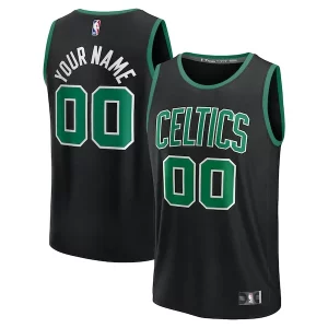 Boston Celtics Youth Custom Fast Break Jersey Black Haut de gamme Statement Edition/Kelly Green/White - Pour les fans de la ligue - Un maillot authentique de la compétition