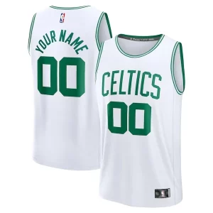 Boston Celtics Fast Break Custom Jersey Sophistiqué Association Edition White/Kelly Green/Black - Maillot de qualité supérieure - Durable et résistant