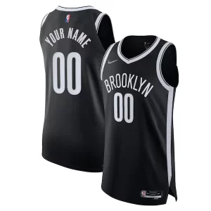 Brooklyn Nets Nike 2021/22 Diamond Authentic Custom Jersey Icon Edition Confortable Black - Idéal pour les soirées de sport - Montrez votre style
