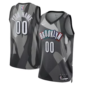 Brooklyn Confortable Nets Nike Unisex 2024/25 Custom Swingman Jersey City Edition Gray - Pour les matchs d'athlétisme - Restez frais et confortable