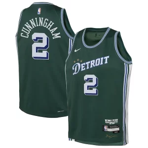 Cade Cunningham Detroit Pistons Nike Youth 2022/23 Swingman Jersey City Edition Green Bold - Maillot de qualité supérieure - Durable et résistant