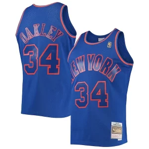 Charles Oakley New York Knicks 1996/97 Hardwood Classics Swingman Élégant Jersey Blue - Pour les matchs d'athlétisme - Restez frais et confortable