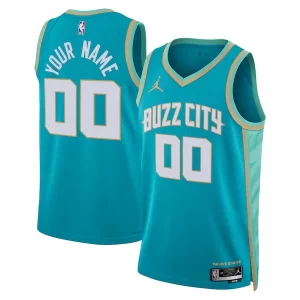 Charlotte Hornets Jordan Brand Unisex 2023/24 Custom Swingman Jersey Éclatant Teal City Edition - Maillot authentique - Reproduit avec soin