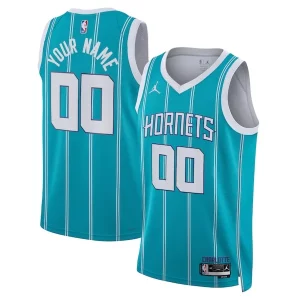 Charlotte Hornets Jordan Brand Unisex Swingman Custom Jersey Teal Splendide Icon Edition - Maillot authentique - Reproduit avec soin