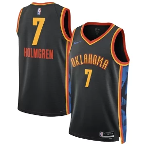 Chet Holmgren Oklahoma City Thunder Superbe Nike Unisex 2024/25 Swingman Player Jersey City Edition Black - Fait à la main - Un produit unique et de qualité