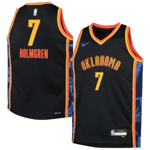 Chet Holmgren Oklahoma City Thunder Nike Youth Captivant 2024/25 Swingman Player Jersey City Edition Black - Livraison gratuite - Économisez sur les frais d'expédition