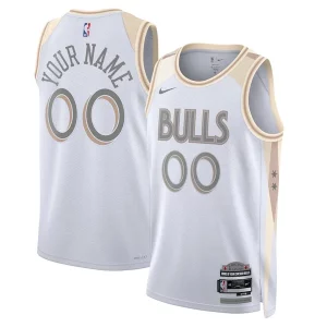 Chicago Bulls Nike Unisex 2024/25 Custom Swingman Jersey City Edition Confortable White - Pour les joueurs de basketball amateurs - Adapté à tous les styles de jeu