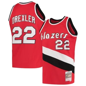 Clyde Drexler Portland Trail Blazers 1983/84 Hardwood Classics Swingman Jersey Uniques Red - Pour les matchs d'athlétisme - Restez frais et confortable