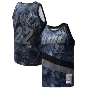 Clyde Drexler Portland Trail Blazers Hardwood Classics 1991/92 Tie Dye Incontournable Swingman Jersey Black - Maillot de championnat - Revivez les victoires glorieuses