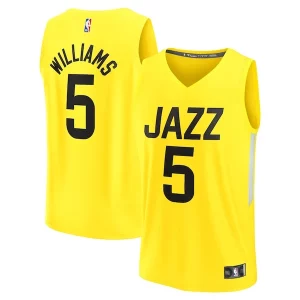 Cody Williams Utah Jazz Éclatant Youth 2024 NBA Draft Fast Break Player Jersey Icon Edition Yellow - Maillot de championnat - Revivez les victoires glorieuses