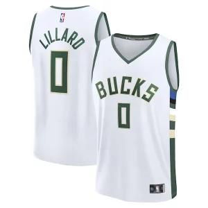 Damian Lillard Milwaukee Bucks Fast Break Replica Player Jersey Association Commémoratif Edition White - Nouvelle arrivée - Êtes-vous prêt pour la saison ?