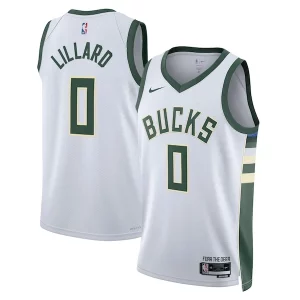 Damian Lillard Milwaukee Bucks Nike Prime Unisex Fear The Deer Swingman Player Jersey Association Edition White - Garantie satisfaction - Si vous n'êtes pas satisfait