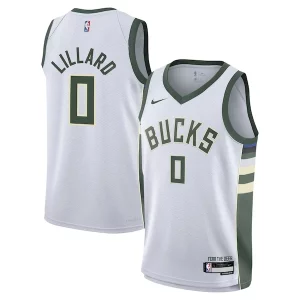 Damian Lillard Milwaukee Bucks Nike Youth Swingman Jersey Association Notable Edition White - Événement exclusif - Soyez l'un des premiers à avoir ce maillot