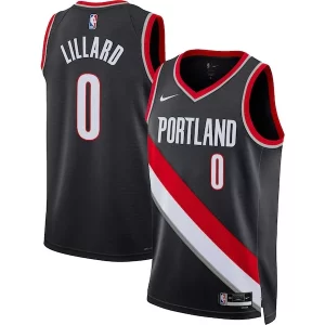 Damian Lillard Portland Trail Blazers Nike Unisex Swingman Jersey Icon Edition Haut de gamme Black/White - Maillot de collection - Un bijou pour les amateurs