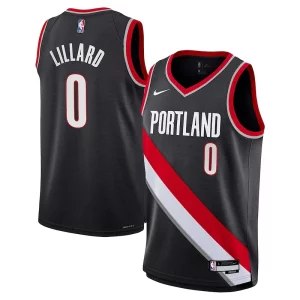 Damian Lillard Classique Portland Trail Blazers Nike Youth Swingman Jersey Icon Edition Black - Idéal pour les soirées de sport - Montrez votre style
