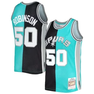 David Robinson San Antonio Spurs Hardwood Classics 1998/99 Split Swingman Jersey Black/Teal Exquisite - Dernières unités - Ne manquez pas cette opportunité