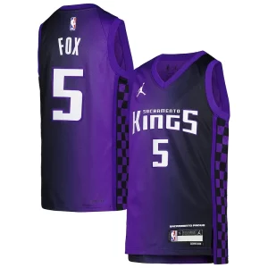 De'Aaron Fox Sacramento Kings Jordan Brand Youth Swingman Authentique Jersey Statement Edition Purple - Idéal pour les soirées de sport - Montrez votre style