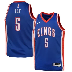 De'Aaron Fox Sacramento Kings Nike Youth 2024/25 Uniques Swingman Player Jersey City Edition Blue - Pour les fans de la ligue - Un maillot authentique de la compétition