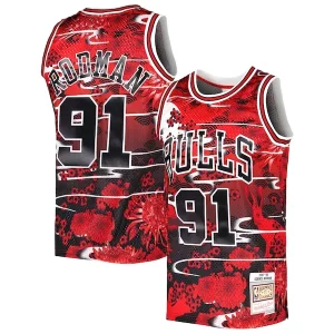 Dennis Rodman Chicago Bulls 1997/98 Hardwood Classics Lunar New Year Swingman Jersey Uniques Red - Idéal pour les soirées de sport - Montrez votre style