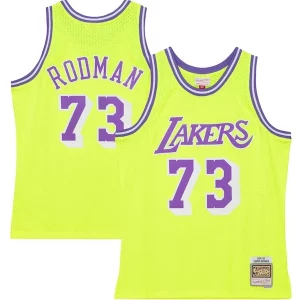 Dennis Rodman Los Angeles Lakers Tendance Hardwood Classics 1998/99 Tropical Swingman Jersey Neon Yellow - Maillot de collection - Un bijou pour les amateurs