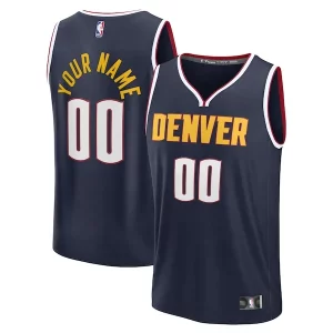 Denver Nuggets Fast Break Custom Jersey Icon Sophistiqué Edition Navy/Blue - Idéal pour les soirées de sport - Montrez votre style