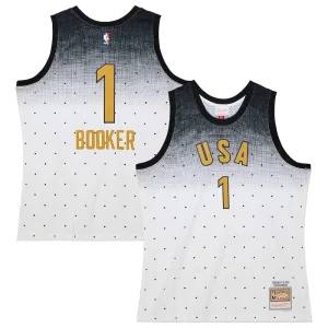 Devin Booker Team USA 2016 Hardwood Classics Rising Stars Stylish Swingman Jersey White - Édition commemorative - Souvenez-vous des moments inoubliables