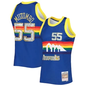Dikembe Mutombo Denver Nuggets 1996/97 Hardwood Classics NBA 75th Anniversary Diamond Swingman Jersey Superbe Royal - Fait à la main - Un produit unique et de qualité