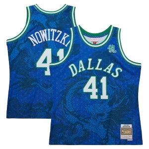 Dirk Nowitzki Dallas Mavericks 1998 2019 Distingué Hardwood Classics Asian Heritage 6.0 Swingman Throwback Player Jersey Blue - Nouvelle arrivée - Êtes-vous prêt pour la saison ?