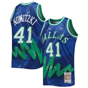 Dirk Nowitzki Dallas Mavericks Hardwood Classics 1998/99 Hyper Exquisite Hoops Swingman Jersey Blue - Style contemporain - Restez à la mode avec ce maillot