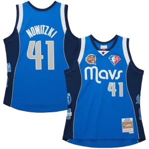 Dirk Nowitzki Dashing Dallas Mavericks Unisex Hall of Fame Class of 2023 Throwback Swingman Jersey Blue - Maillot de collection - Un bijou pour les amateurs