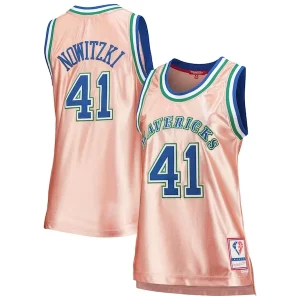 Dirk Nowitzki Dallas Mavericks Women's 75th Anniversary Rose Gold Splendide 1998 Swingman Jersey Pink - Livraison gratuite - Économisez sur les frais d'expédition